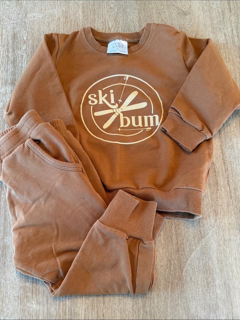 Brown Sweatshirt Set with Ski Bum Logo